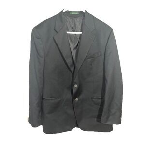 Ralph Lauren Men's‎ 43R Suit Blazer Jacket Black Wool 2-Button Pockets Black